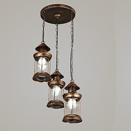 Lámpara colgante de metal estilo retro mini de estilo rústico Lodge