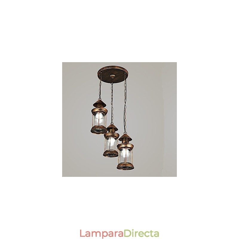 Lámpara colgante de metal estilo retro mini de estilo rústico Lodge