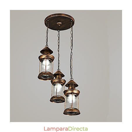 Lámpara colgante de metal estilo retro mini de estilo rústico Lodge Lámpara colgante de metal estilo retro mini de estilo rústico Lodge