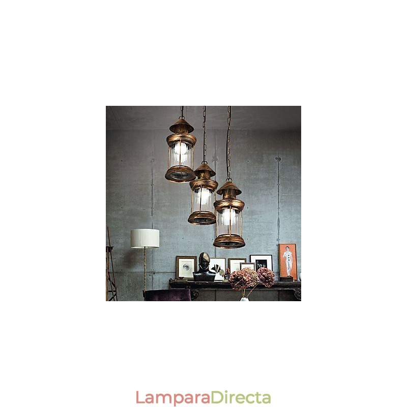 Lámpara colgante de metal estilo retro mini de estilo rústico Lodge
