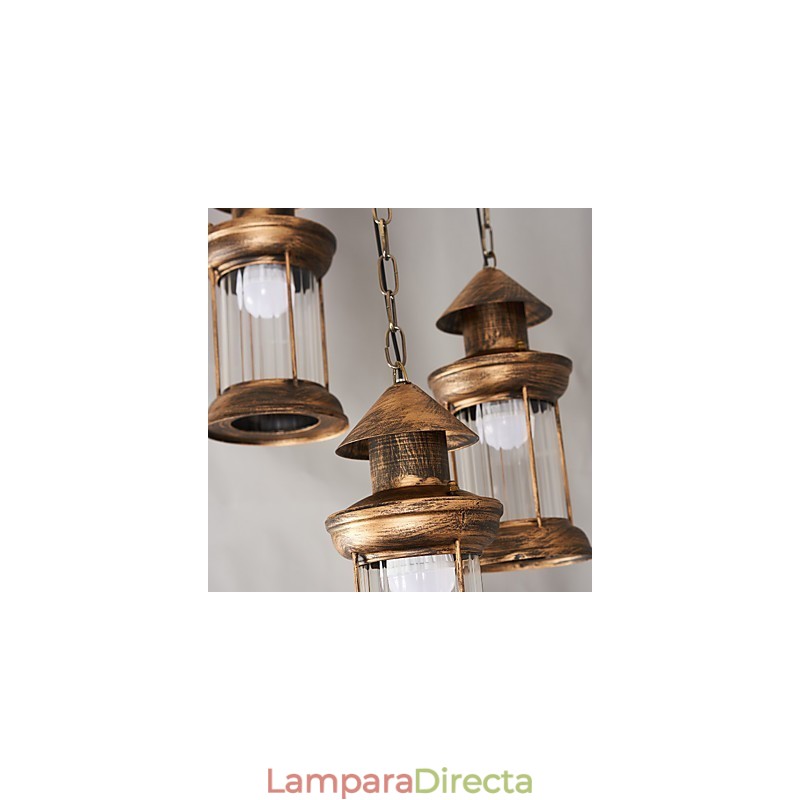 Lámpara colgante de metal estilo retro mini de estilo rústico Lodge