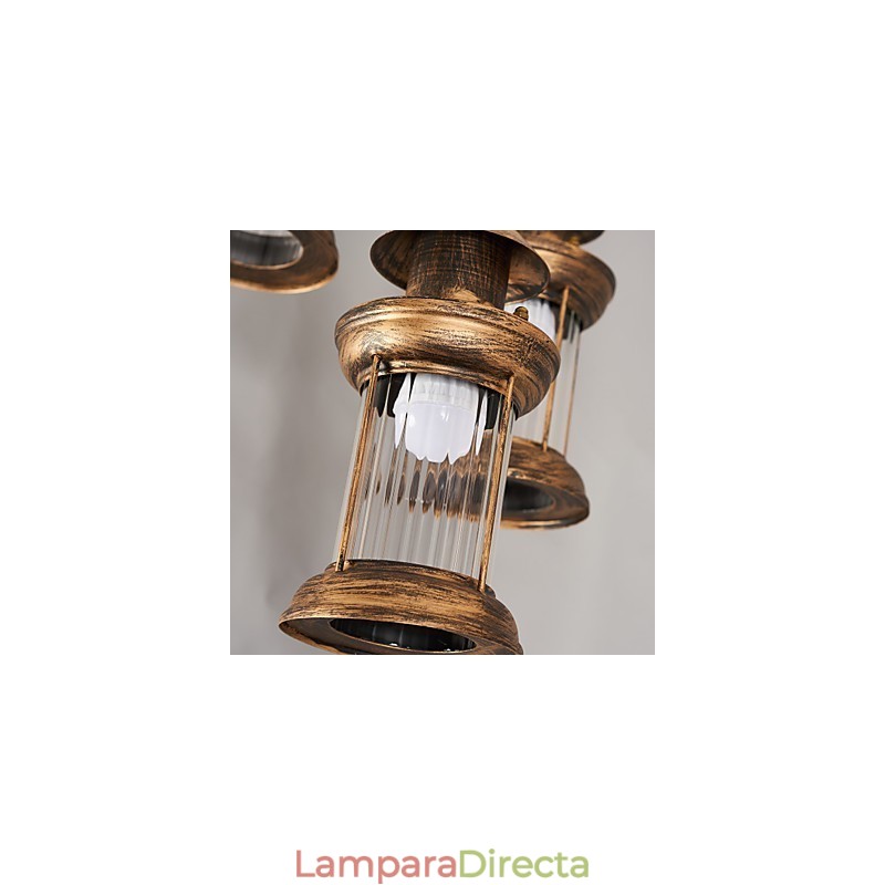 Lámpara colgante de metal estilo retro mini de estilo rústico Lodge
