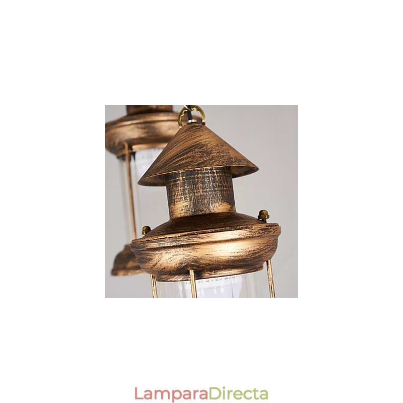 Lámpara colgante de metal estilo retro mini de estilo rústico Lodge