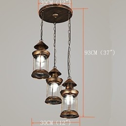 Lámpara colgante de metal estilo retro mini de estilo rústico Lodge
