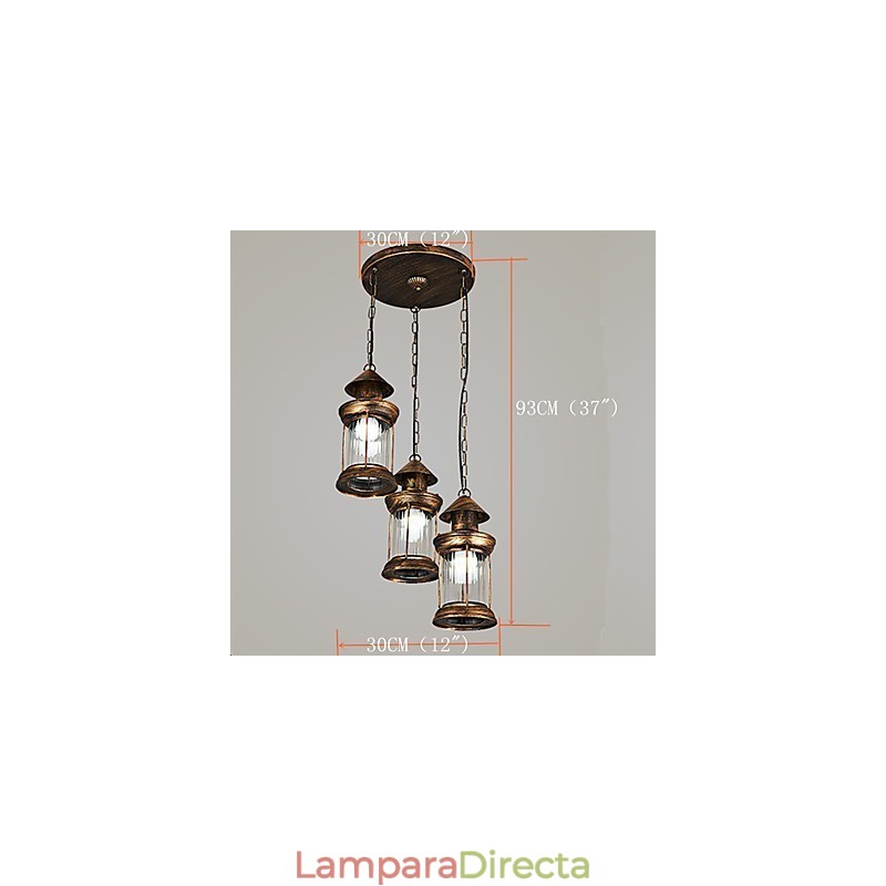 Lámpara colgante de metal estilo retro mini de estilo rústico Lodge