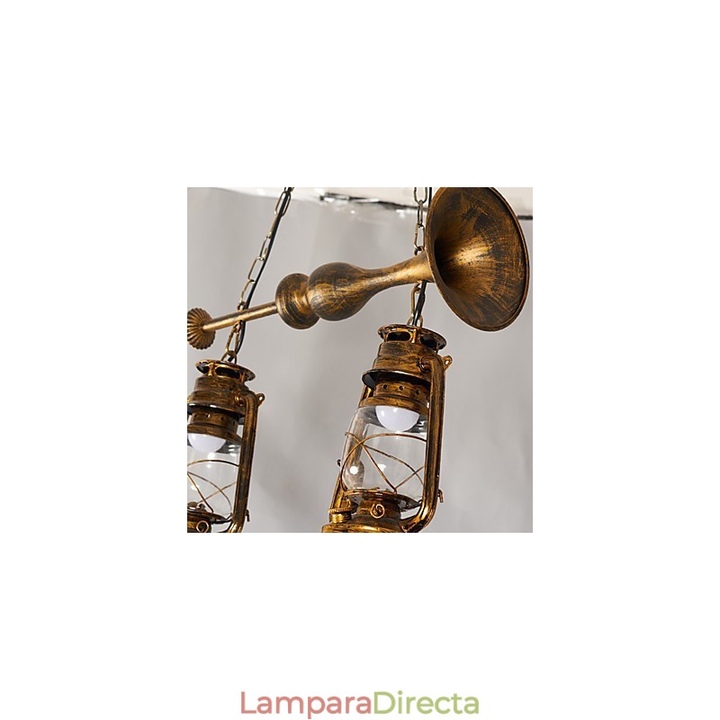 Lámpara colgante de metal estilo retro mini de estilo rústico Lodge