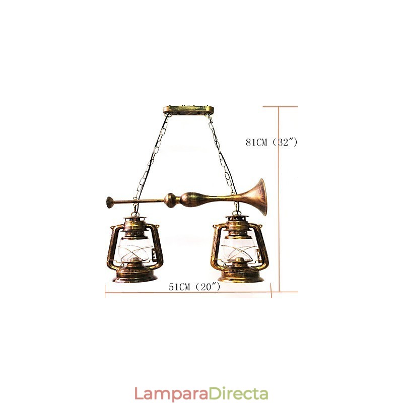 Lámpara colgante de metal estilo retro mini de estilo rústico Lodge