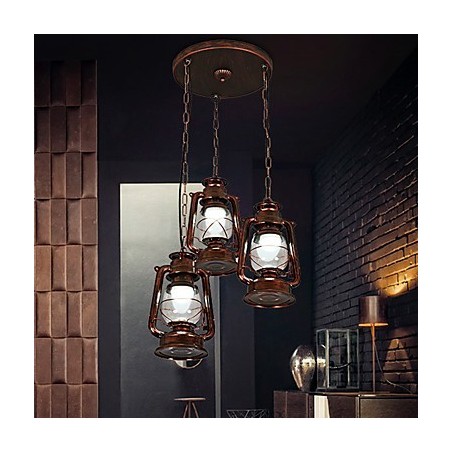 Lámpara colgante de metal estilo retro mini de estilo rústico Lodge Lámpara colgante de metal estilo retro mini de estilo rústico Lodge