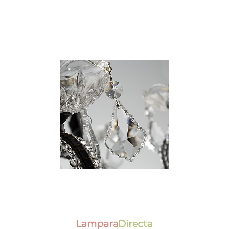 Lámpara de araña de cristal de 6 luces, moderna, contemporánea, tradicional, clásica, rústica, estilo cabaña, vintage, retro.