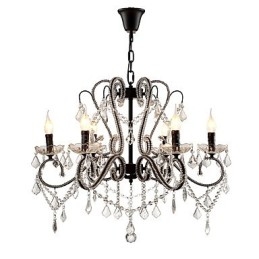 Lámpara de araña de cristal de 6 luces, moderna, contemporánea, tradicional, clásica, rústica, estilo cabaña, vintage, retro.