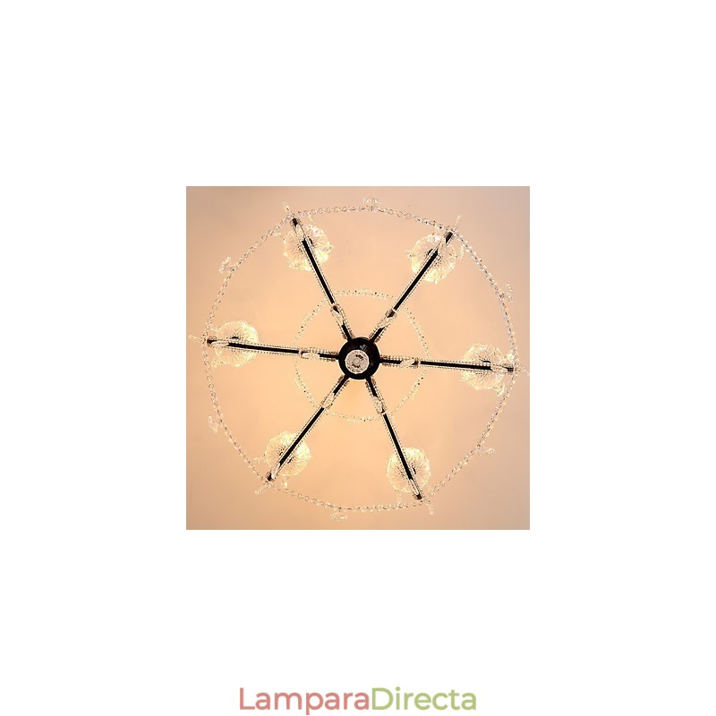 Lámpara de araña de cristal de 6 luces, moderna, contemporánea, tradicional, clásica, rústica, estilo cabaña, vintage, retro.