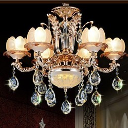 Colgante de cristal de estilo europeo, estilo de aleación simple, iluminación retro.