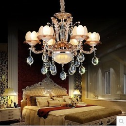 Colgante de cristal de estilo europeo, estilo de aleación simple, iluminación retro.