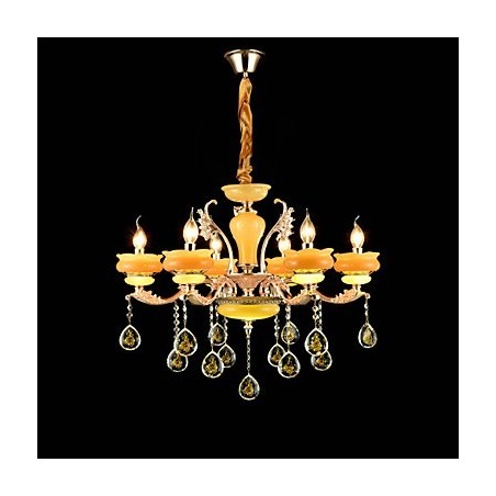 Lámpara de araña de metal estilo mini de cristal con 6 bombillas, con una característica clásica tradicional de aleación de zinc. Lámpara de araña de metal estilo mini de cristal con 6 bombillas, con una característica clásica tradicional de aleación de zinc.