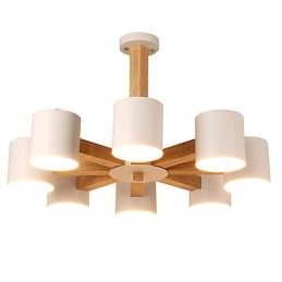 Lámpara de araña de 8 luces, moderna, contemporánea, tradicional, clásica, vintage, estilo campestre, de madera.