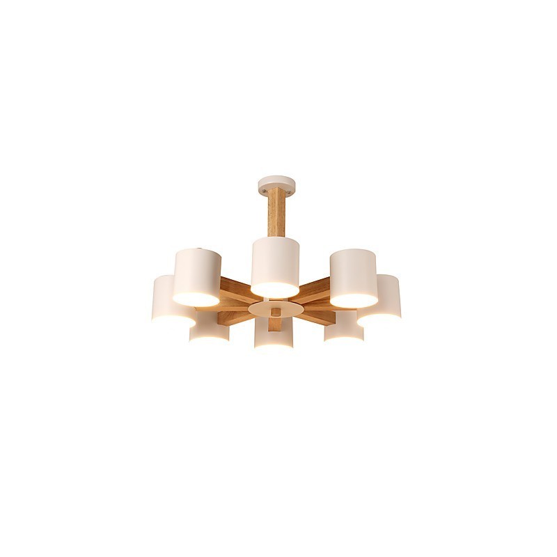 Lámpara de araña de 8 luces, moderna, contemporánea, tradicional, clásica, vintage, estilo campestre, de madera.
