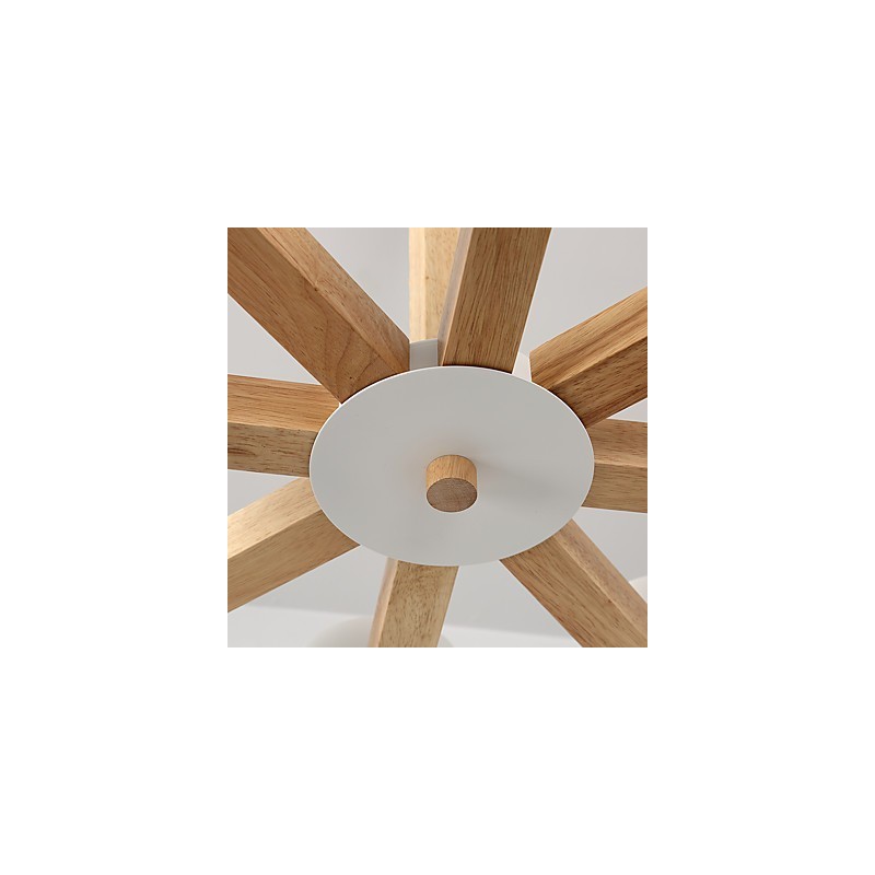 Lámpara de araña de 8 luces, moderna, contemporánea, tradicional, clásica, vintage, estilo campestre, de madera.
