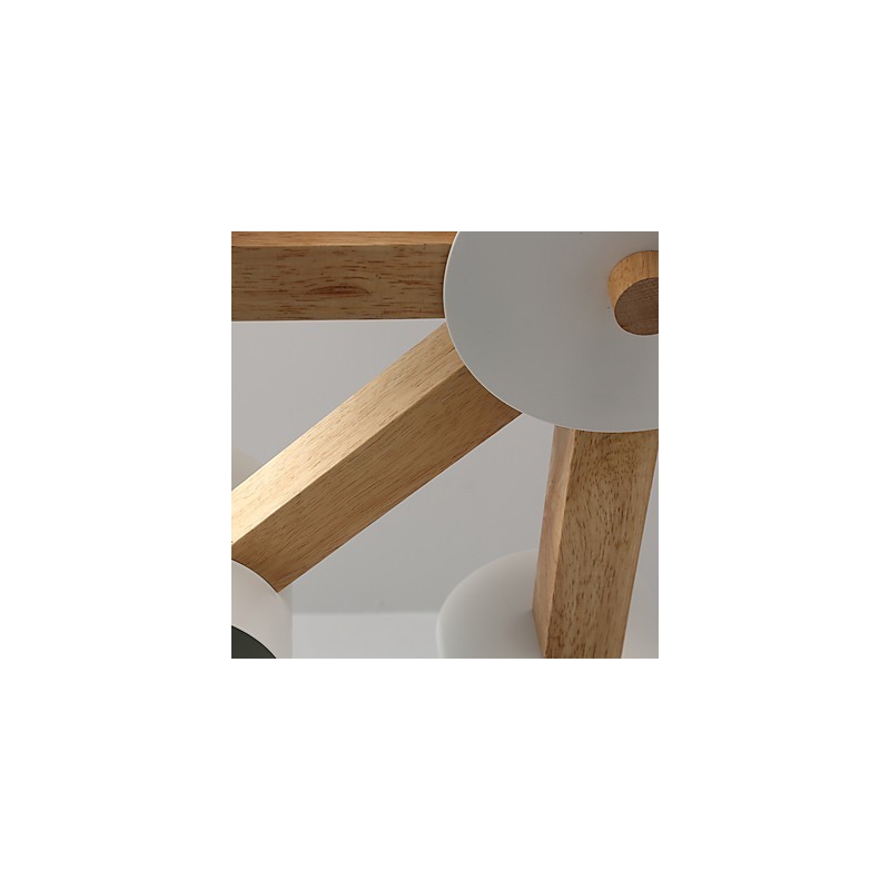 Lámpara de araña de 8 luces, moderna, contemporánea, tradicional, clásica, vintage, estilo campestre, de madera.