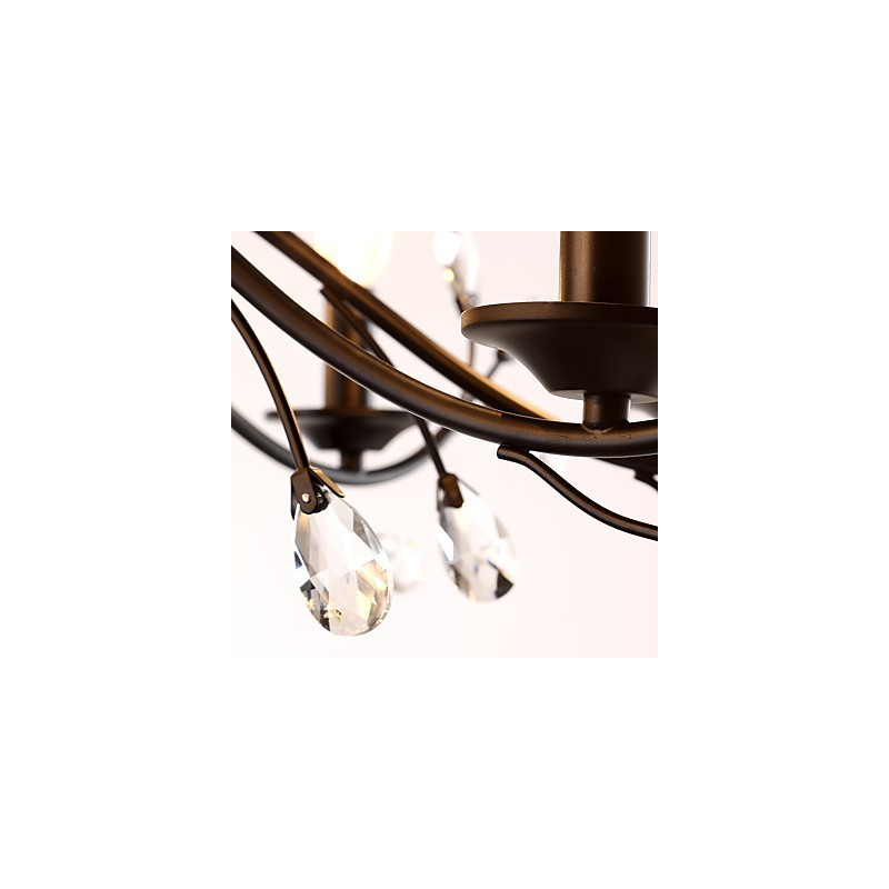 Lámpara de araña de cristal de 9 luces, moderna, contemporánea, tradicional, clásica, vintage, retro, estilo campestre, con pintura característica.