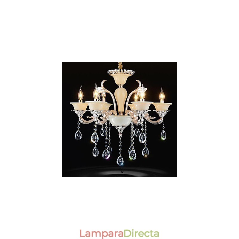 Lámpara colgante de cristal europea Lámpara colgante de cristal de aleación de zinc