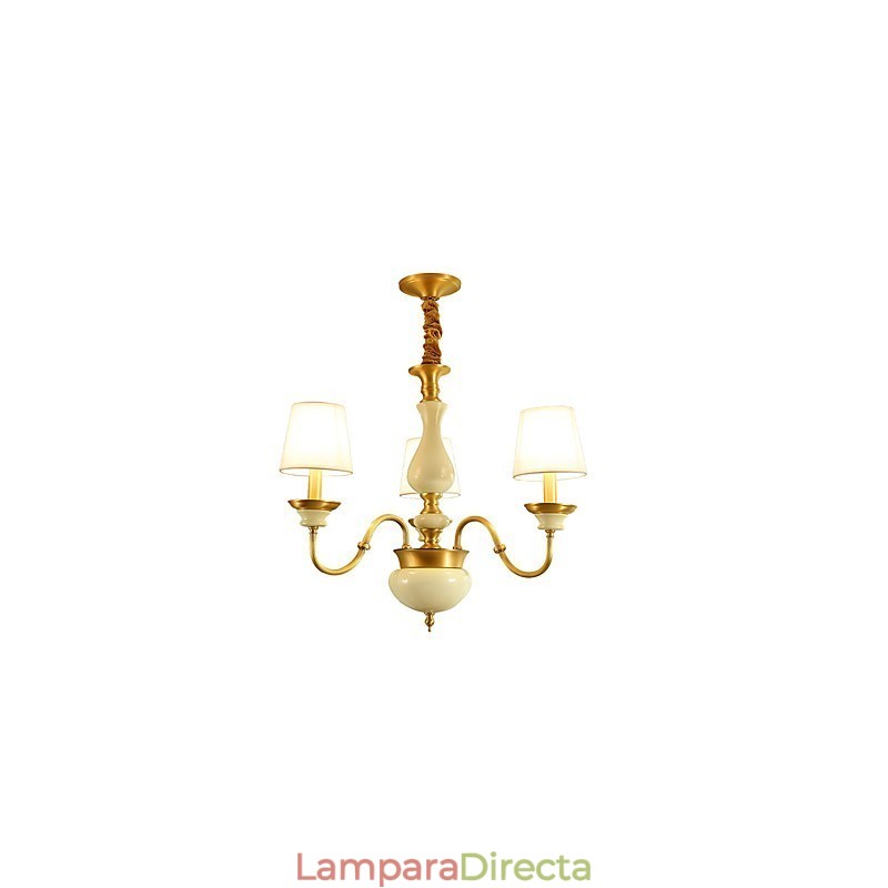 Araña de cobre, lámpara decorativa de jade