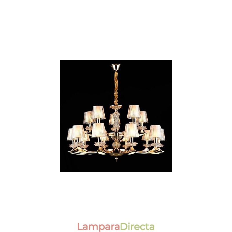 Lámpara colgante de aleación de zinc con cristal, estilo mini, de metal, para interiores y tiendas, 15 bombillas.