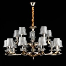 Lámpara colgante de aleación de zinc con cristal, estilo mini, de metal, para interiores y tiendas, 15 bombillas.