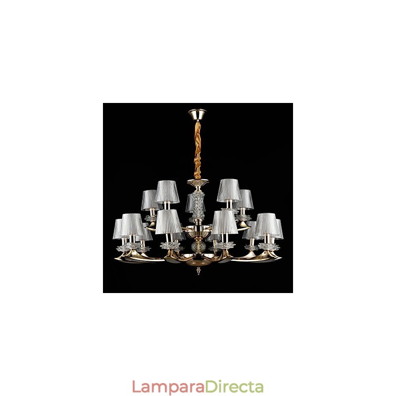 Lámpara colgante de aleación de zinc con cristal, estilo mini, de metal, para interiores y tiendas, 15 bombillas.