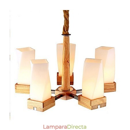 Lámpara de techo de madera maciza con iluminación artística sencilla y creativa Lámpara de techo de madera maciza con iluminación artística sencilla y creativa