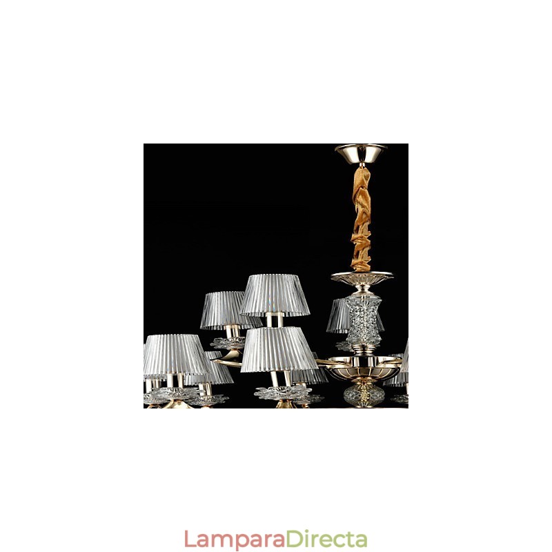 Lámpara colgante de aleación de zinc con cristal, estilo mini, de metal, para interiores y tiendas, 15 bombillas.