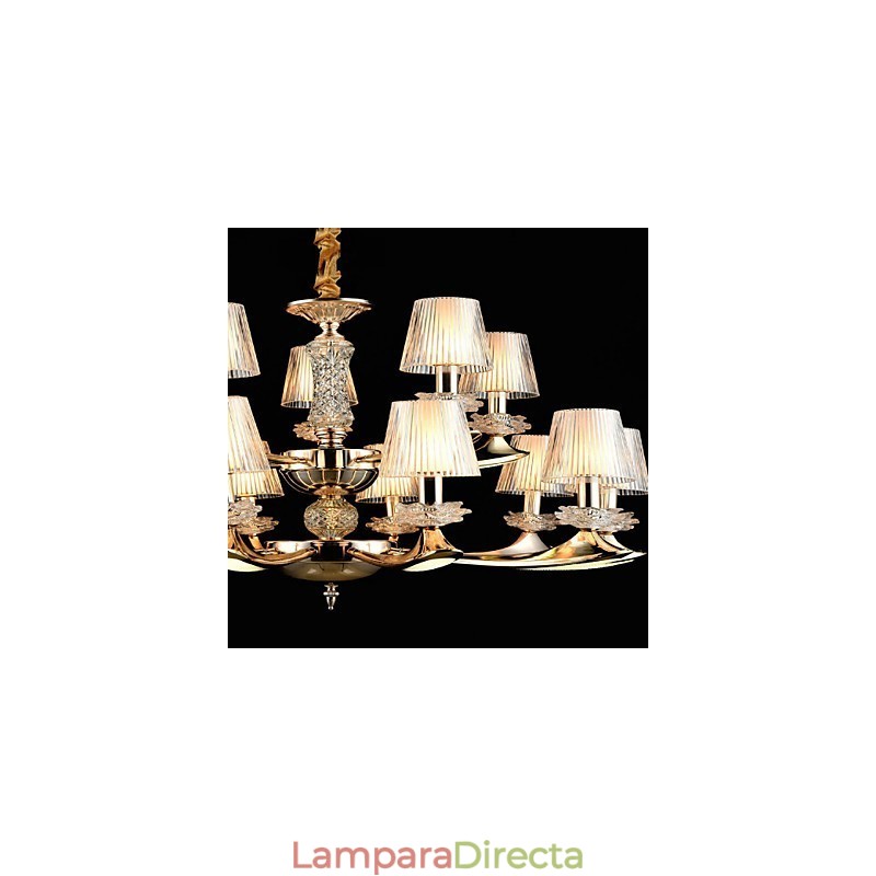 Lámpara colgante de aleación de zinc con cristal, estilo mini, de metal, para interiores y tiendas, 15 bombillas.