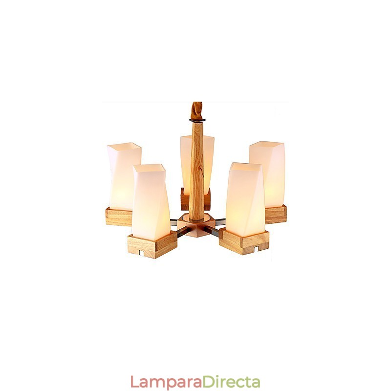 Lámpara de techo de madera maciza con iluminación artística sencilla y creativa