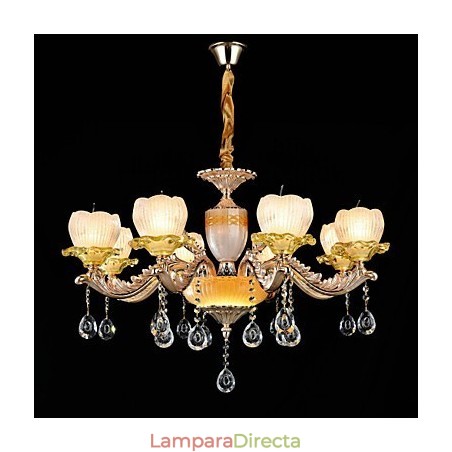 Lámpara de araña de metal estilo mini de cristal con 8 bombillas, con una aleación de zinc clásica tradicional. Lámpara de araña de metal estilo mini de cristal con 8 bombillas, con una aleación de zinc clásica tradicional.