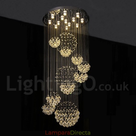Lámpara colgante de techo de cristal de 5 metros de largo, moderna, para el hogar Lámpara colgante de techo de cristal de 5 metros de largo, moderna, para el hogar