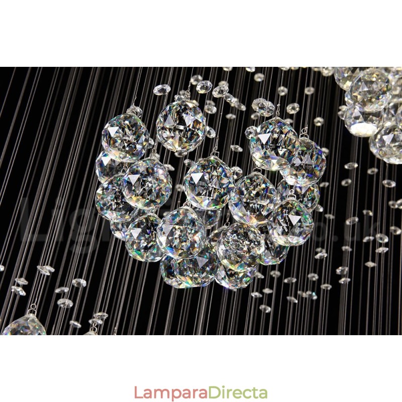 Lámpara colgante de techo de cristal de 5 metros de largo, moderna, para el hogar
