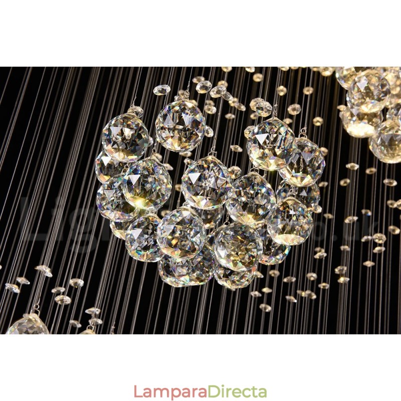 Lámpara colgante de techo de cristal de 5 metros de largo, moderna, para el hogar