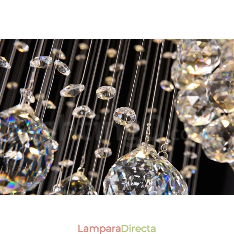 Lámpara colgante de techo de cristal de 5 metros de largo, moderna, para el hogar