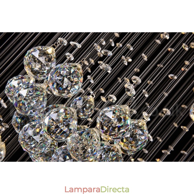 Lámpara colgante de techo de cristal de 5 metros de largo, moderna, para el hogar