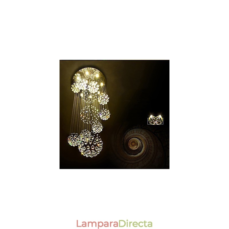Lámpara colgante de techo de cristal de 5 metros de largo, moderna, para el hogar