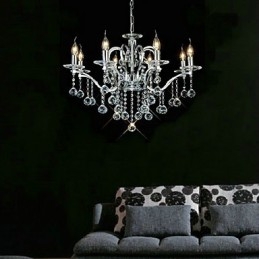 Elegante lámpara de araña de cristal con 8 luces