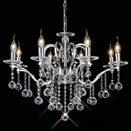 Elegante lámpara de araña de cristal con 8 luces