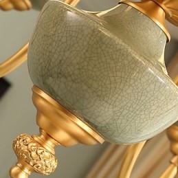 Lámpara de araña de cobre con diseño de jade decorativo OP0
