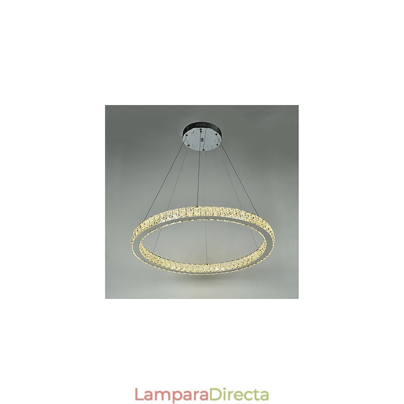 Lámpara colgante de techo con anillo regulable, moderna lámpara de araña para interiores con control remoto