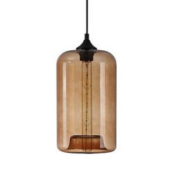 Lámpara colgante minimalista de hierro con diseño de botella, 1 luz