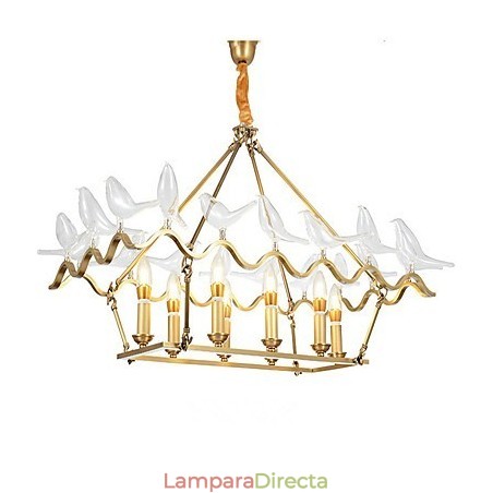 Lámpara de araña de metal moderna y contemporánea de latón para diseñadores. Lámpara de araña de metal moderna y contemporánea de latón para diseñadores.