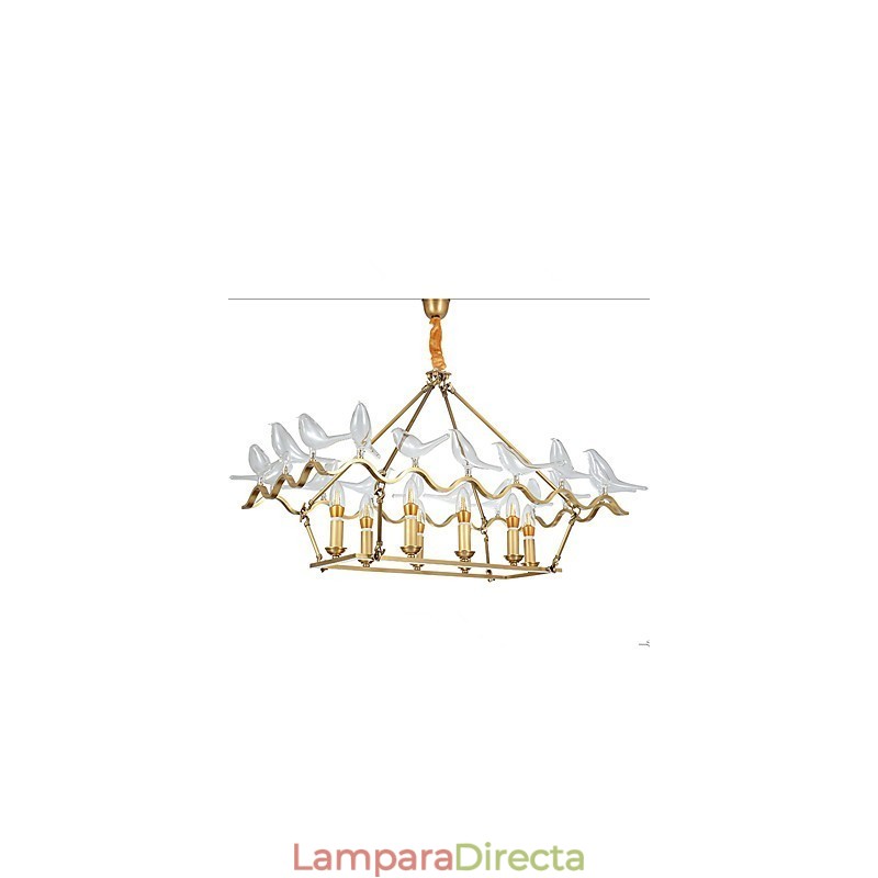 Lámpara de araña de metal moderna y contemporánea de latón para diseñadores.
