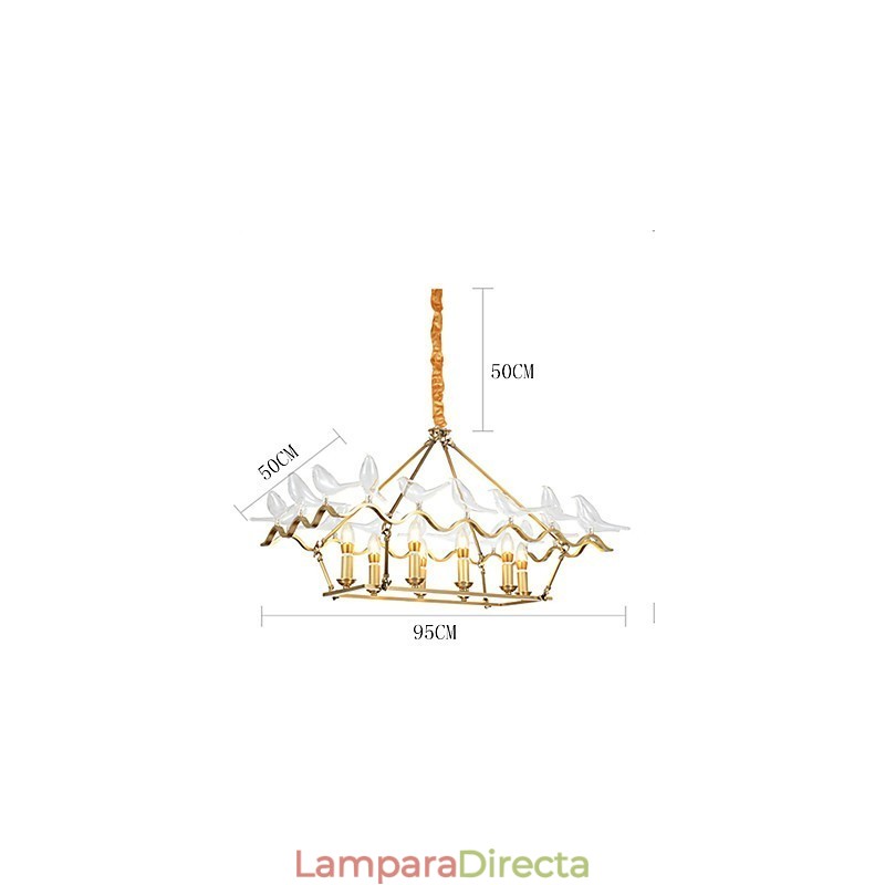 Lámpara de araña de metal moderna y contemporánea de latón para diseñadores.
