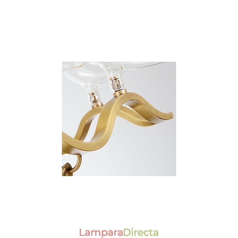 Lámpara de araña de metal moderna y contemporánea de latón para diseñadores.