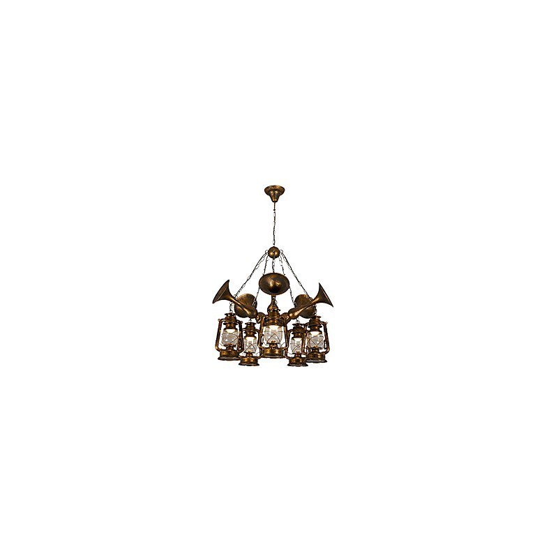 Lámpara de araña de metal con diseño de globo terráqueo estilo rústico vintage retro para diseñadores de estilo mini