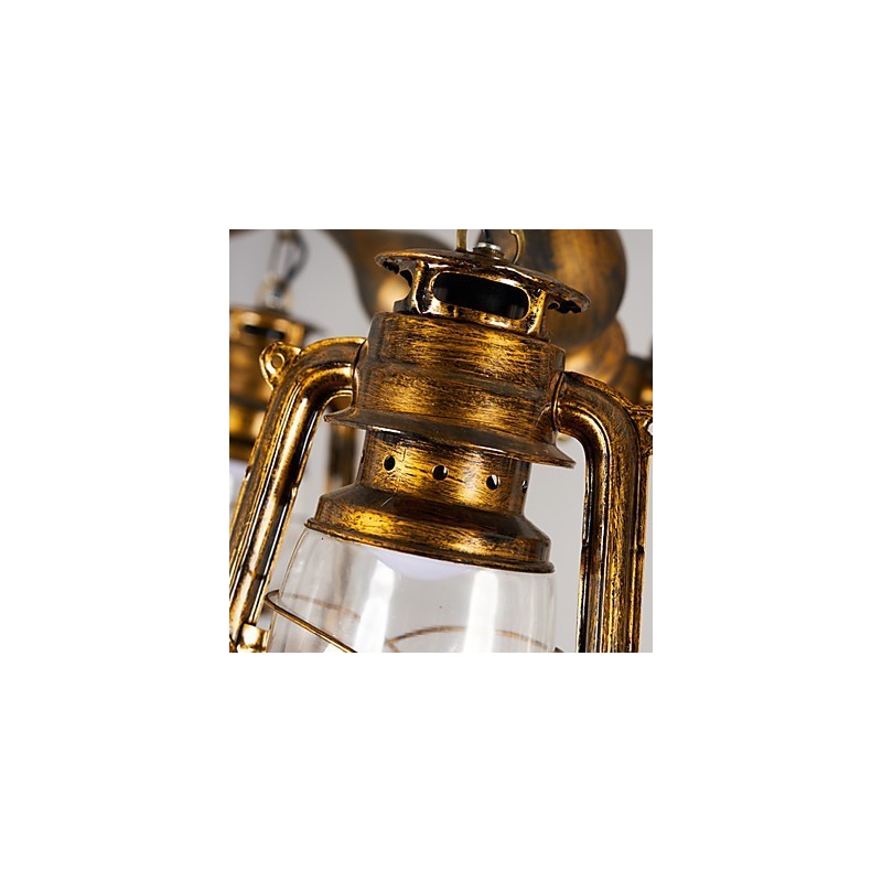 Lámpara de araña de metal con diseño de globo terráqueo estilo rústico vintage retro para diseñadores de estilo mini